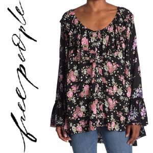 Free People Lorretta Floral Print Tunic Boho NWT